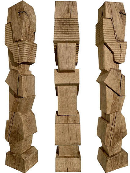 Sculpture totem chene lanore